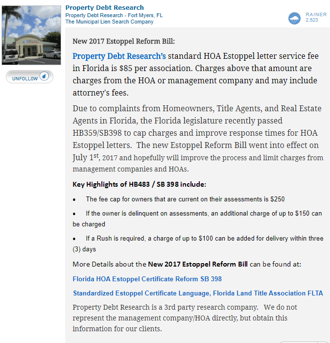 HOA Estoppel Letters. Did you know that Florida Law...